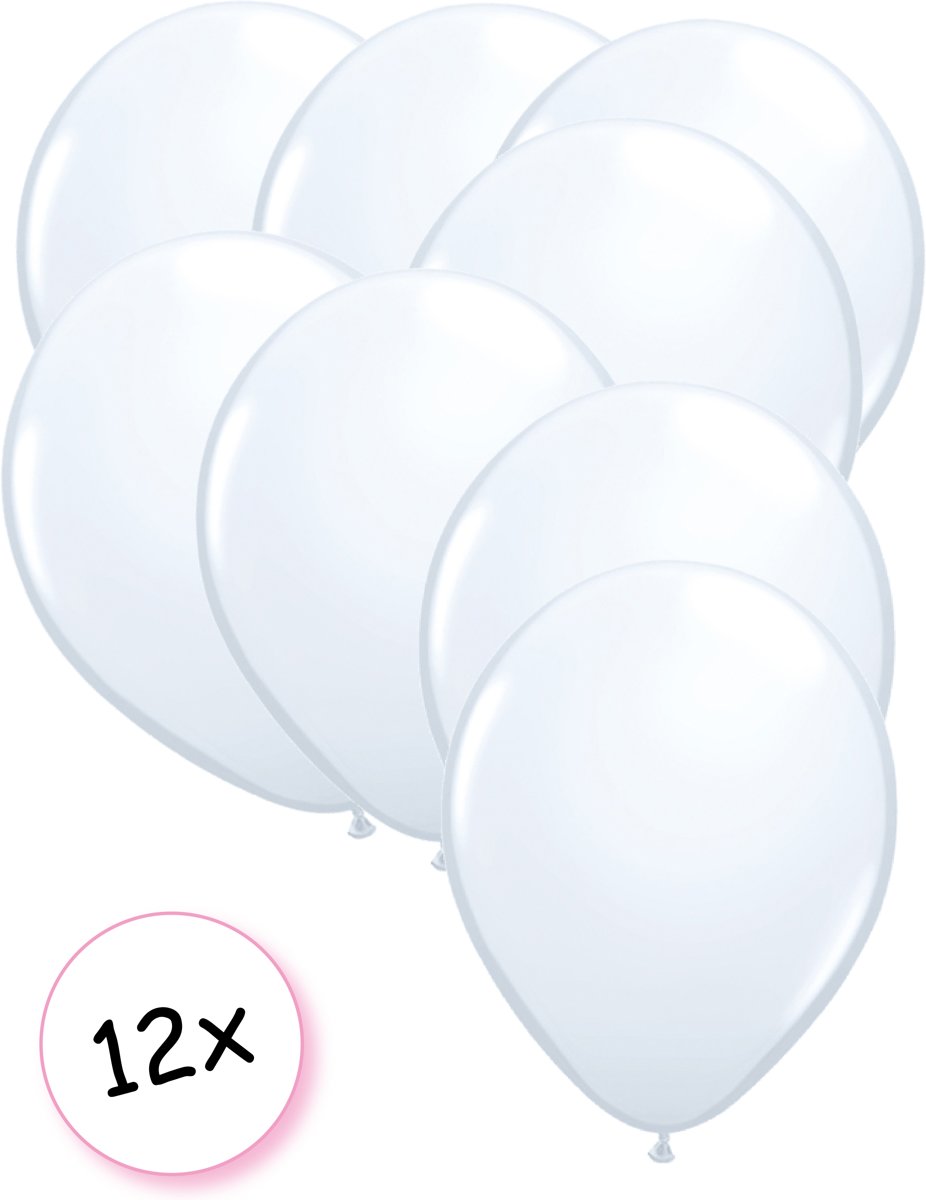 Ballonnen Wit 12 stuks 27 cm